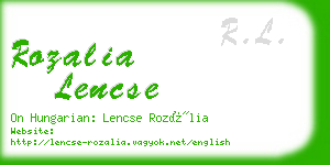 rozalia lencse business card